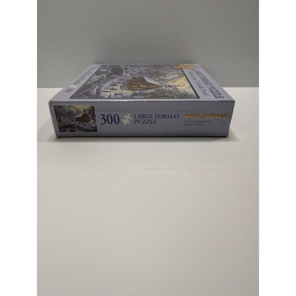 Bits And Pieces Large Format Puzzle 300 Pieces Winter Church Scene Easy Handle S - Picture 7 of 7